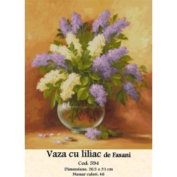 Set goblen  Vaza cu Liliac